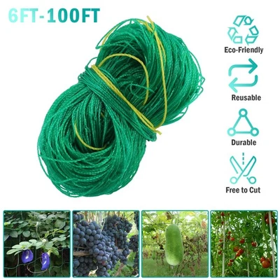 6-100FT Plant Trellis Netting Garden Heavy Duty Polyester Climbing Grow Net Mesh - Image 1 of 4