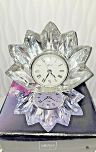 Mikasa Fleurisse WX131/715 Crystal Clock Japan Quartz Movement Starburst w box - Picture 1 of 5