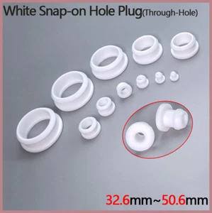 Snap-On Hole Plug Silicone Rubber Blanking End Caps Tube Pipe White 32.6~50.6mm - Picture 1 of 12