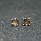 Naturle Smoky Quartz Oval Gemstone Earring 925 Sterling Silver Women Earring