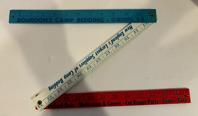 De colección Bourdon's Camp Ropa de Cama Claremont NH Madera Plegable Patio Regla Rojo, Blanco Foto 1 de 4