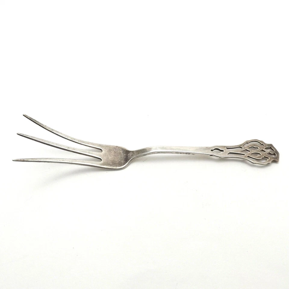 Antiguo tenedor Lunt Chippendale de plata esterlina cóctel fresa limón Foto 1 de 3