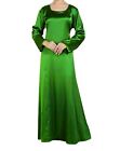 Party Wear Western Long Gown/Dress Green Adult Women Office Wear Satin S121