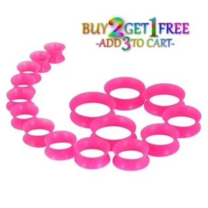 Pair 26MM-40MM SILICONE EARSKIN TUNNELS Double Flare Gauges Ultra Thin Ear 1017 - Picture 1 of 85