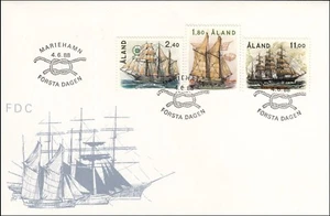 Sailing Ships Albanus Ingrid Pamir Aland Finland FDC Briefmarken Frimerkers 1988 - Picture 1 of 1