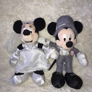 Mickey & Minnie Mouse Bride And Groom Plush Disney Wedding Gift Soft Toy - Picture 1 of 11
