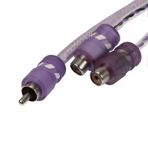 VooDoo CABLE Y adapter 1 male 2 Female Audio RCA PURPLE - Picture 1 of 3