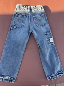 Y2K Levi’s Red Tab Cargo Jeans Baggy Skater Size 7 Slim Adjustable Waist - Picture 1 of 18