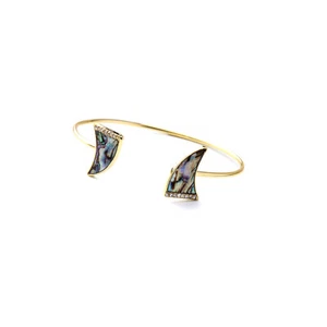 NUEVO Brazalete de estrás de ópalo sintético triángulo doble curva Anthropologie - Imagen 1 de 1