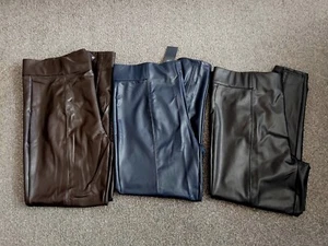 M&S LEDEROPTIK HIGH WAIST LEGGINGS VERSCHIEDENE FARBEN NEU - Bild 1 von 4