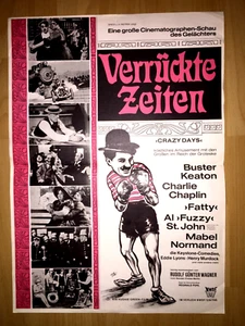 Filmplakat-Kinoposter Buster Keaten-Charly Chaplin VERRÜCKTE ZEITEN 47x33,5 cm. - Bild 1 von 1