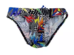 SPEEDO Womens Swimming Bikini Bottoms Multi-Coloured Abstract Logo Size 4 A - Picture 1 of 2