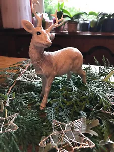 Hirsch Rentier Dekofigur Rehbock Wild Herbst Weihnachtsdeko weiß 16 cm geeist - Bild 1 von 3