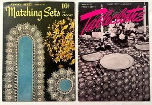 Coats Clark's Crochet Patterns Books Exquisite Tablecloths Matching Sets Doilies - Picture 1 of 24