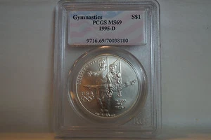 1995-D Olympic Gymnast Commemorative Silver Dollar - MS-69 PCGS - Picture 1 of 3
