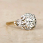 ArtDeco 2CT Lab Created Diamond Solitaire Engagement Ring 14K Yellow Gold Plated