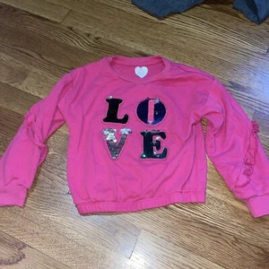 365 Kids Pink Love Sweatshirt Top Size 5T - Picture 1 of 6