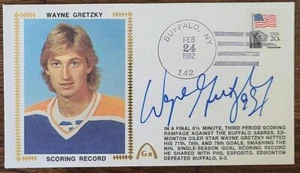 WAYNE GRETZKY SIGNED 1982 GATEWAY CACHET SINGLE SEASON SCORING RECORD OILERS - Picture 1 of 4