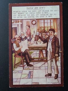 Yorkshire Dialect Saying "MONY ON EM! HERES LUCK TO YO!" c1907 Postcard - Picture 1 of 2
