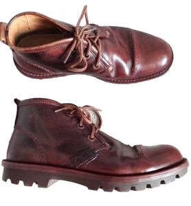 CLARKS RAPPLE CHUKKA STYLE BROWN LEATHER BOOTS UK 7 G EURO 41 - Picture 1 of 16