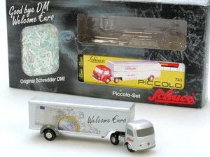Schuco 01838 Piccolo Mercedes MB Good Bye DM Welcome Euro OVP 1304-04-49 - Picture 1 of 2