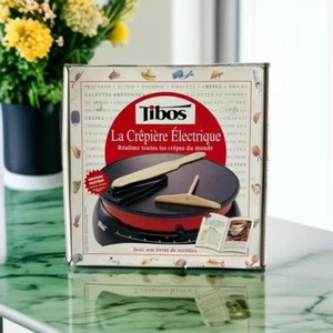 NIB Vintage TIBOS Electric Crepe Maker French Crepe Griddle Chef Crepe Making - Imagen 1 de 7