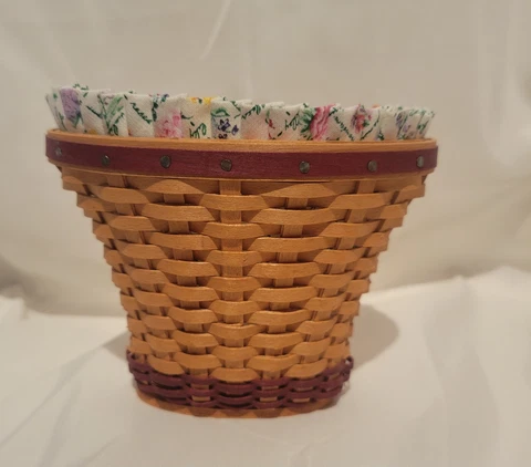 Longaberger Miniature Geranium collector's basket with fabric and plastic liner Cover