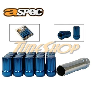 ASPEC SPLINE TUNER LOCK LUG NUTS 12X1.5 1.5 ACORN WHEELS RIMS CLOSE END BLUE L - Picture 1 of 2