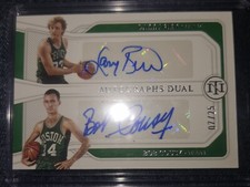 Larry Bird Bob Cousy 2022-23 Panini National Treasures Dual Auto 7/25 