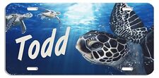 Sea Turtles Auto License Plate Personalize Gifts Men Ladies Marine Shield Metal