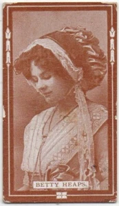 B.A.T. CIGARETTE CARD ACTRESSES PLAIN BACK UN-NUMBERED 1910 BETTY HEAPS - Picture 1 of 2
