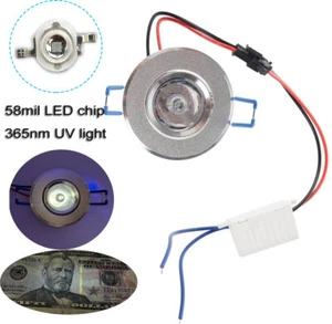 12PCS 3W LED UV ultraviolet 365nm 58mil Chip Recessed Curing Blacklight Lamp - Picture 1 of 9