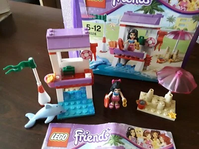 LEGO Friends Set #41028 Emma's Lifeguard Post on Beach Completo con Caja Manual Foto 1 de 4