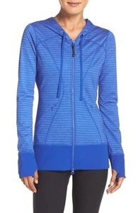 NEW Zella 'Hannah' Hooded Full Zip Jacket - Blue Ultra Dotted - XS Tall/Long - Picture 1 of 11