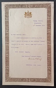 India fancy bordered letter signed Maharaja Doulat Singh of Idar State - Picture 1 of 1
