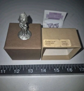 Hallmark Little Gallery Pewter Figurine Vintage Puppy Love - Picture 1 of 5