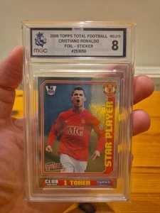 Topps Total 2008 2009 Cristiano Ronaldo Foil Sticker #273 Graded MGC 8 - Picture 1 of 6