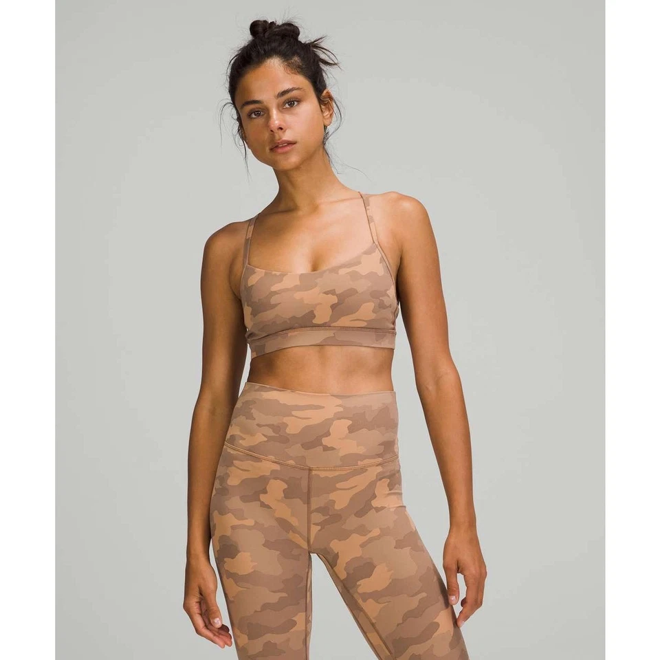 Lululemon Flow Y Bra Nulu *Light Support, Camo Size 2 - Image 1 of 4