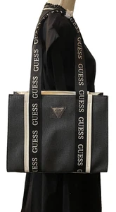 NUEVO CON ETIQUETAS 100% Auténtico GUESS en Negro/Blanco Mano/Hombro - Imagen 1 de 4