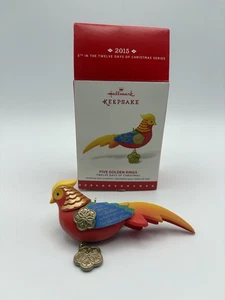 2015 Hallmark Ornament 12 Days Of Christmas fünf goldene Ringe mit Box - Bild 1 von 8