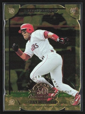 Iván Rodríguez 1998 Hoja Fractal Matriz Troquelada Eje Z #52 Texas Rangers Foto 1 de 3