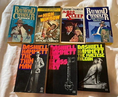 8 Vintage PB Mystery Pulp Film Noir Novels - Raymond Chandler & Dashiell Hammett - Image 1 of 3