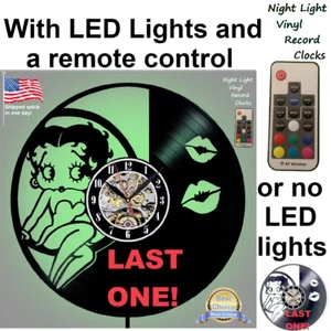 Betty Boop vinyl record wall clock LED back light DVD set poster t shirt art - Picture 1 of 8