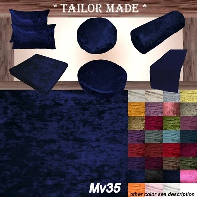 Mv35 R-Blue Crush Velvet Sofa Seat Patio Bench Box Cushion Bolster Cover/Runner - Image 1 of 4