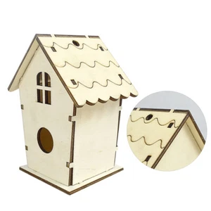 Jaula de madera simple nido de pájaros jardinería pequeña pajarera para mascotas aves - Imagen 1 de 7