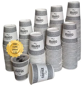 200 kaffeebecher to go 200 ml 7oz Pappbecher Coffee to go Becher Tee Wasser h... - Bild 1 von 8