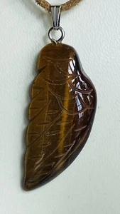 Edelsteinanhänger, Tigerauge Engelsflügel, cc. 3,5 x 1,5cm,Heilstein Schmuck - Bild 1 von 3