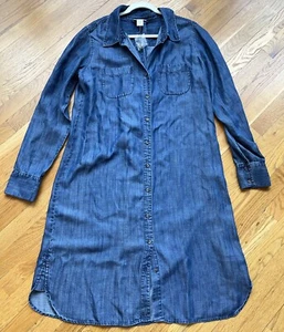 Soft Surroundings Shirt Dress Tencel Denim Button Front Belted Size Tall XL - Picture 1 of 9