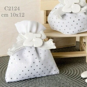 SACCHETTO CONFETTI NOZZE D'ARGENTO COLOR SILVER CON CONFEZIONE MATRIMONIO - Picture 1 of 2