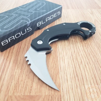 Brous Blades Enforcer Folding Knife 2.75" D2 Tool Steel Blade Polymer Handle - Image 1 of 4